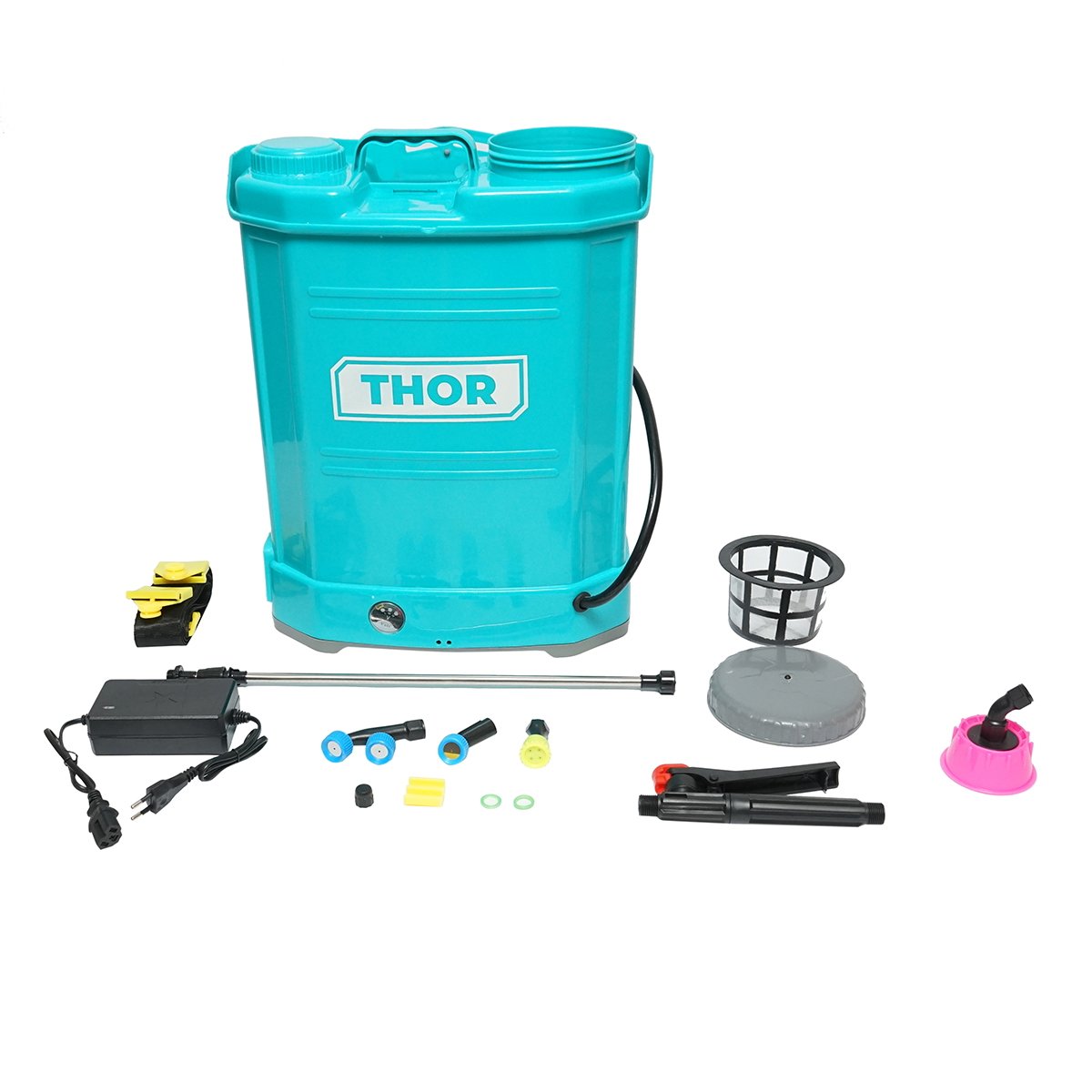 Pompa de stropit, vermorel electric cu rezervor 16L, baterie 12V/8Ah, 4 duze, debit 4 l/min, presiune 6.8 bar THOR
